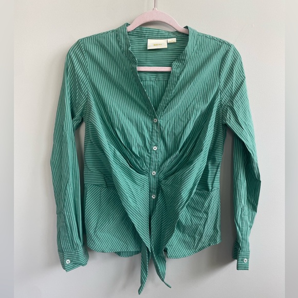 Anthropologie Maeve Katherine Knotted Striped Blouse - Picture 5 of 10